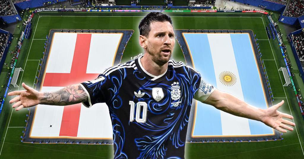 Lionel Messi merayakan kemenangan Argentina atas Inggris pada semifinal Piala Dunia