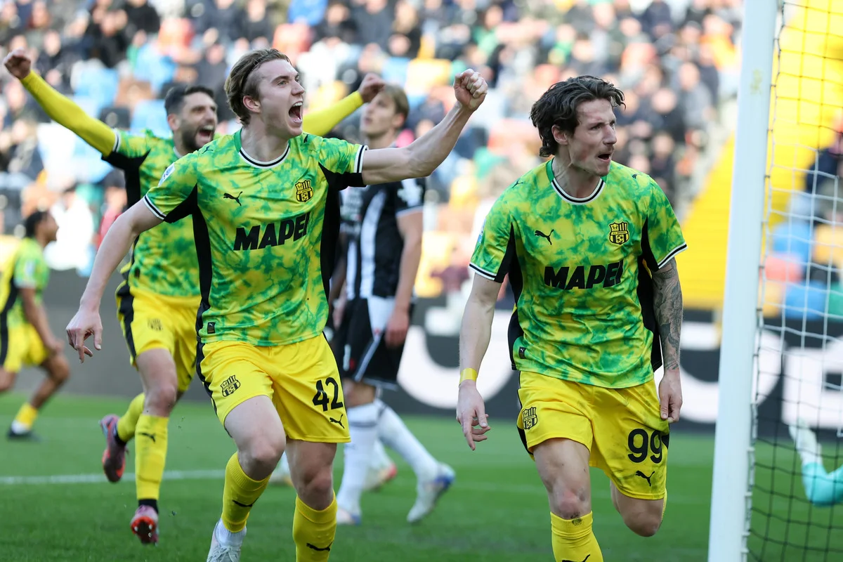 Andrea Pinamonti striker Sassuolo saat bertanding di Serie A Italia