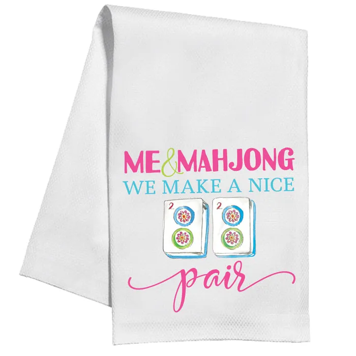 ATM189 Mahjong Make A Nice Pair Tea Towel untuk dekorasi dapur