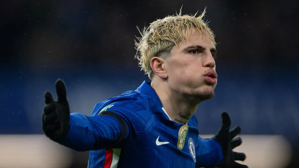 Alejandro Garnacho saat mengenakan seragam Chelsea dalam pertandingan Liga Inggris
