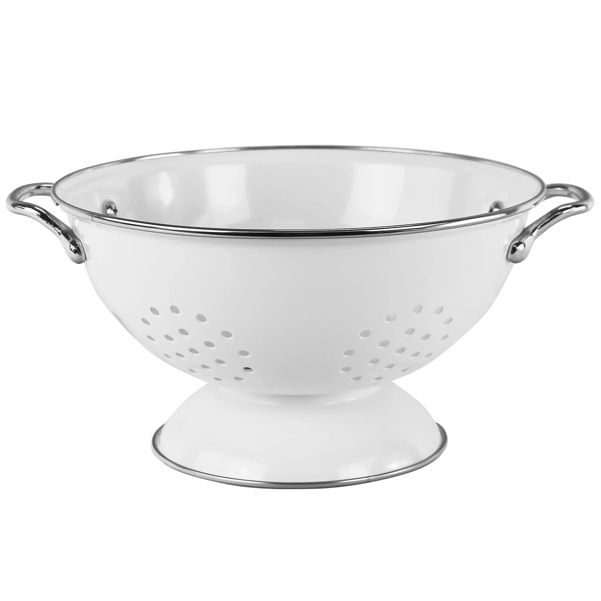 Saringan dapur powder coated warna putih dari HOBISLOT188 dengan pegangan chrome