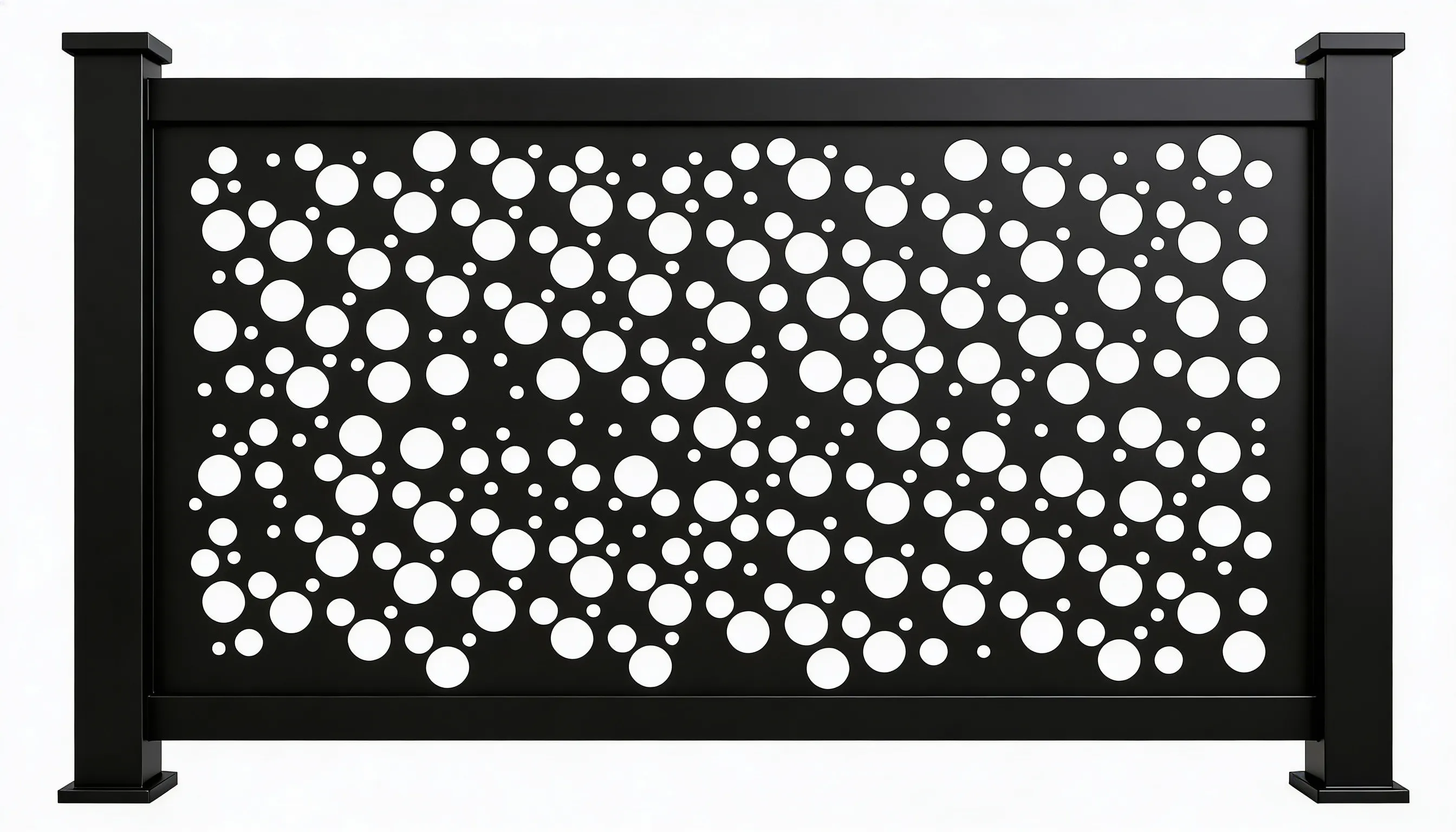 Desain pintu pagar besi minimalis modern dengan pola geometris yang elegan