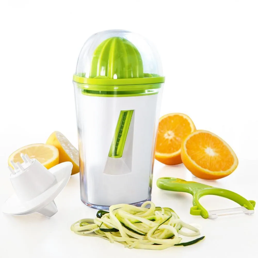 DUNIA303 3-in-1 Spiralizer Peeler Juicer multifungsi untuk dapur praktis