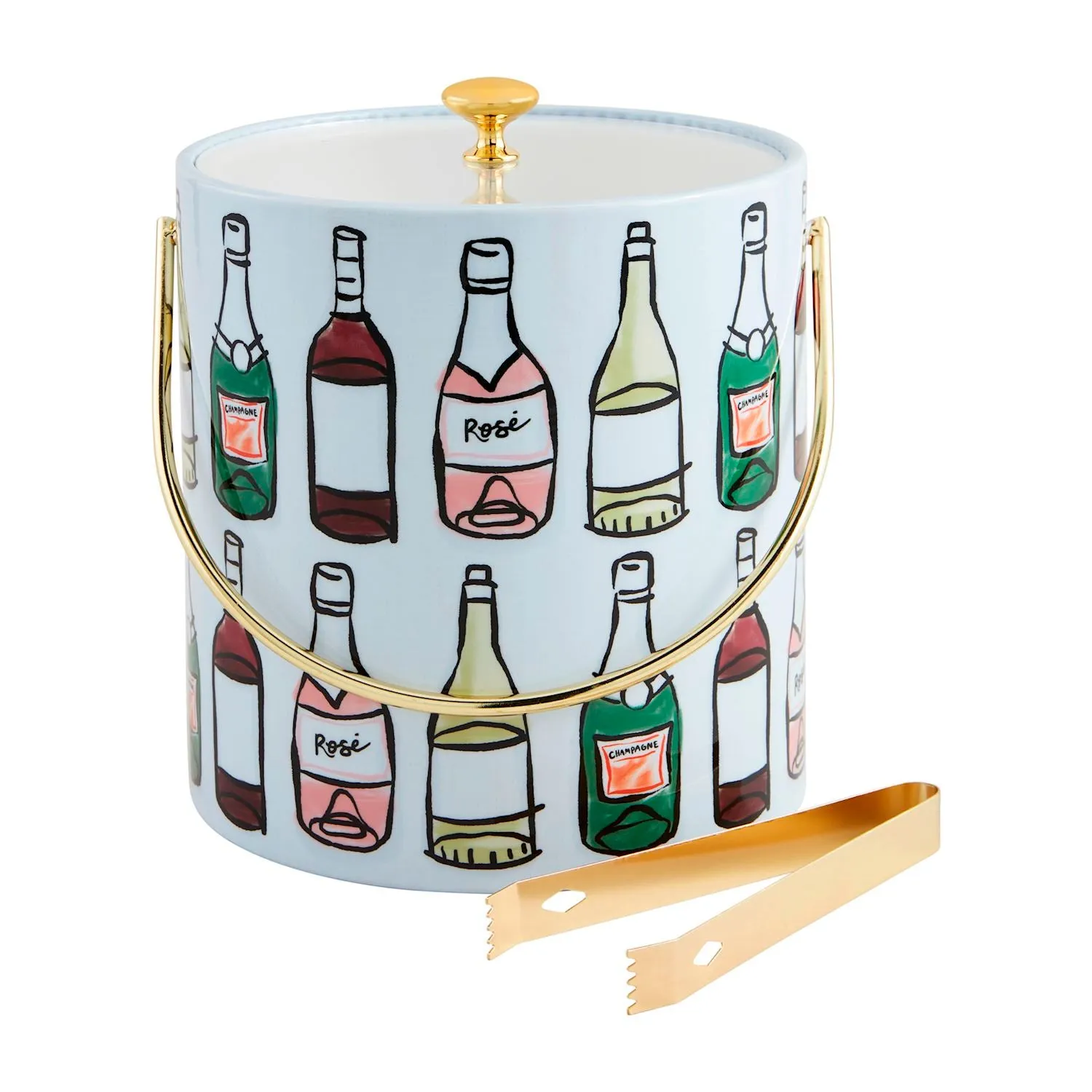Wine Bar Ice Bucket Set mewah lengkap dengan penjepit stainless steel dari MIDAS77