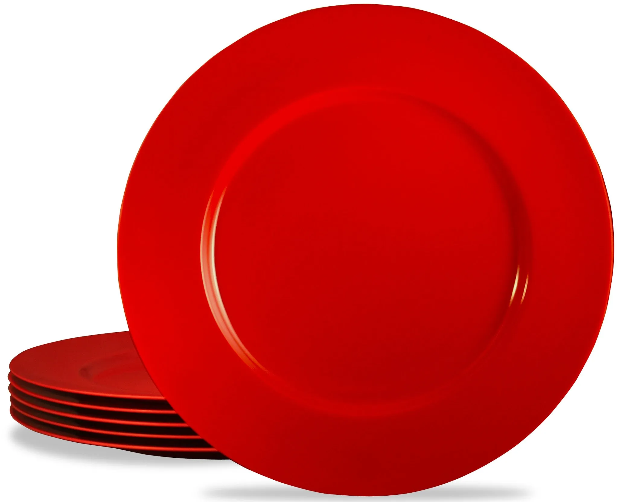 HBO9 Set 6 Piring Makan Melamine Warna Merah Elegan