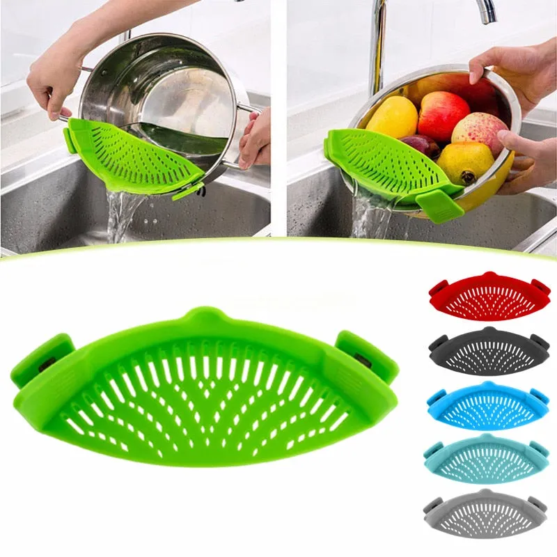 Saringan panci silikon Clip-On Colander multifungsi dari HOBISLOT188