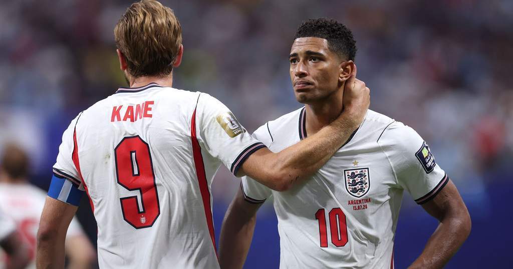Kekecewaan pemain timnas Inggris setelah kalah dari Argentina di semifinal Piala Dunia 2026