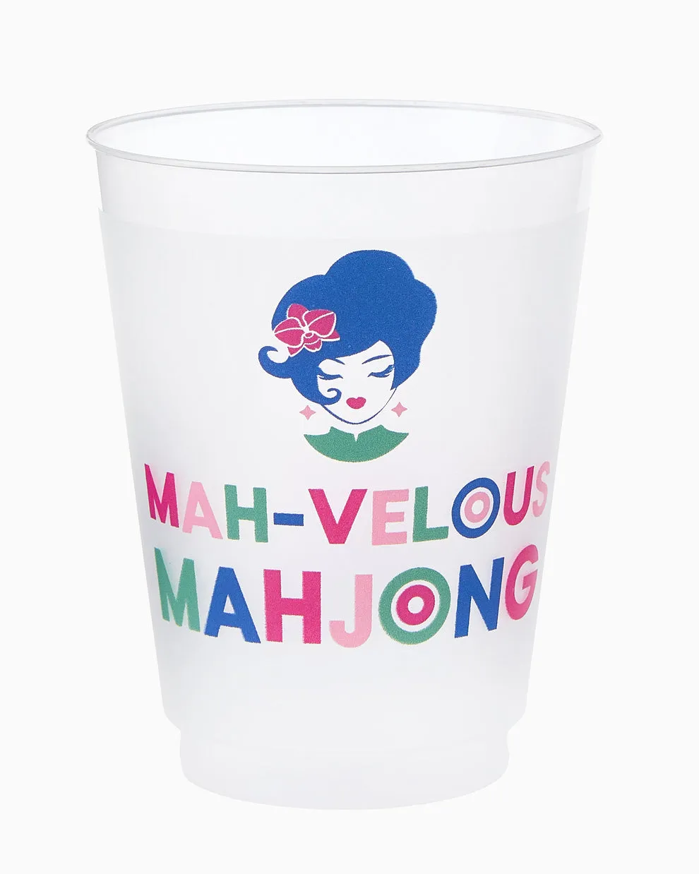 MPOSUN Mah-velous Frost Flex Cups gelas frosted bertema mahjong untuk pesta dan acara santai