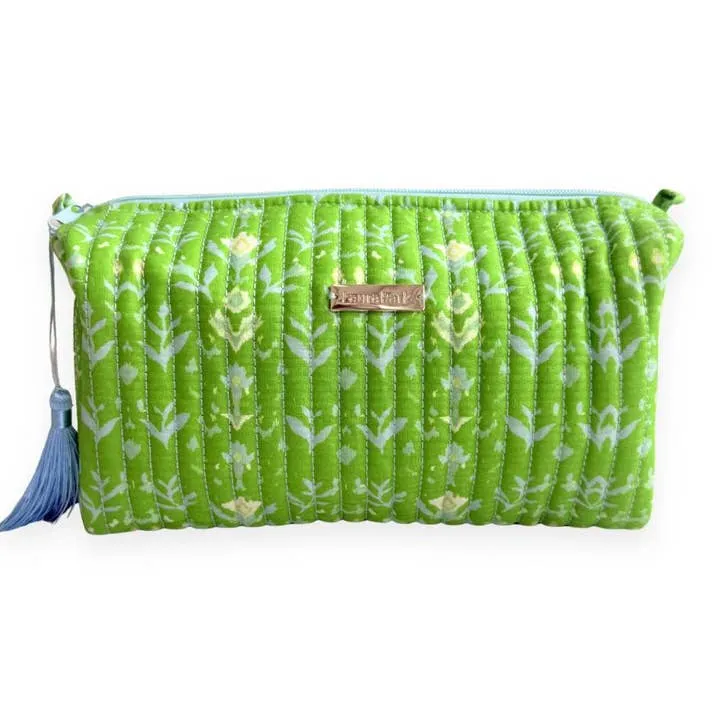 Petal Garden Green Large Cosmetic Bag motif floral eksklusif dari koleksi HBO9