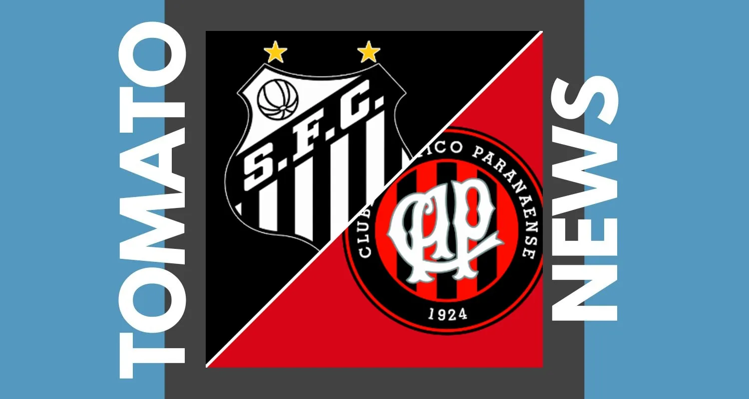 Pemain Athletico Paranaense merayakan gol ke gawang Santos dalam lanjutan Liga Brasil di Estádio Vila Belmiro.