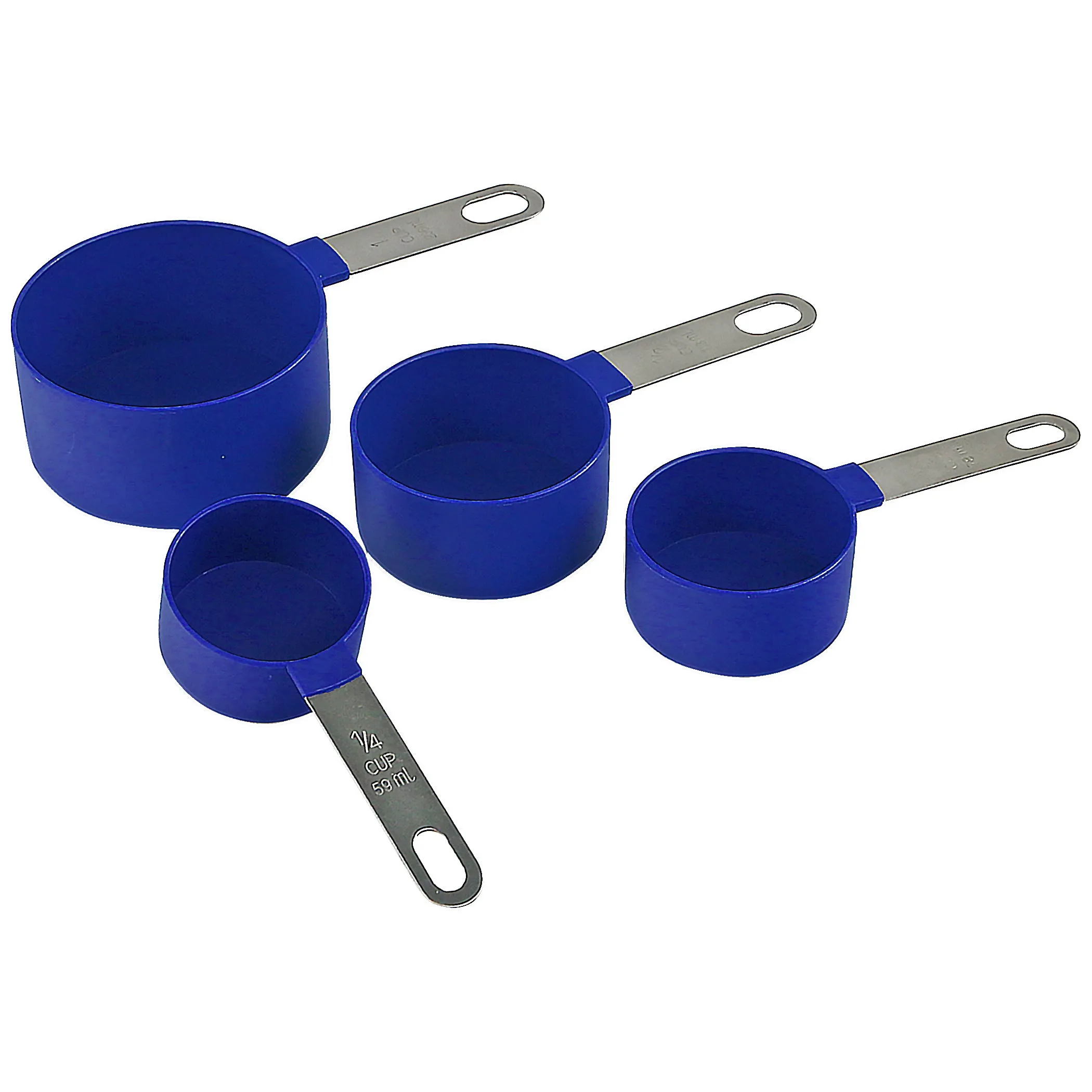 4pc Measuring Cup Set Indigo warna biru elegan dengan pegangan stainless steel dari SBOBET777