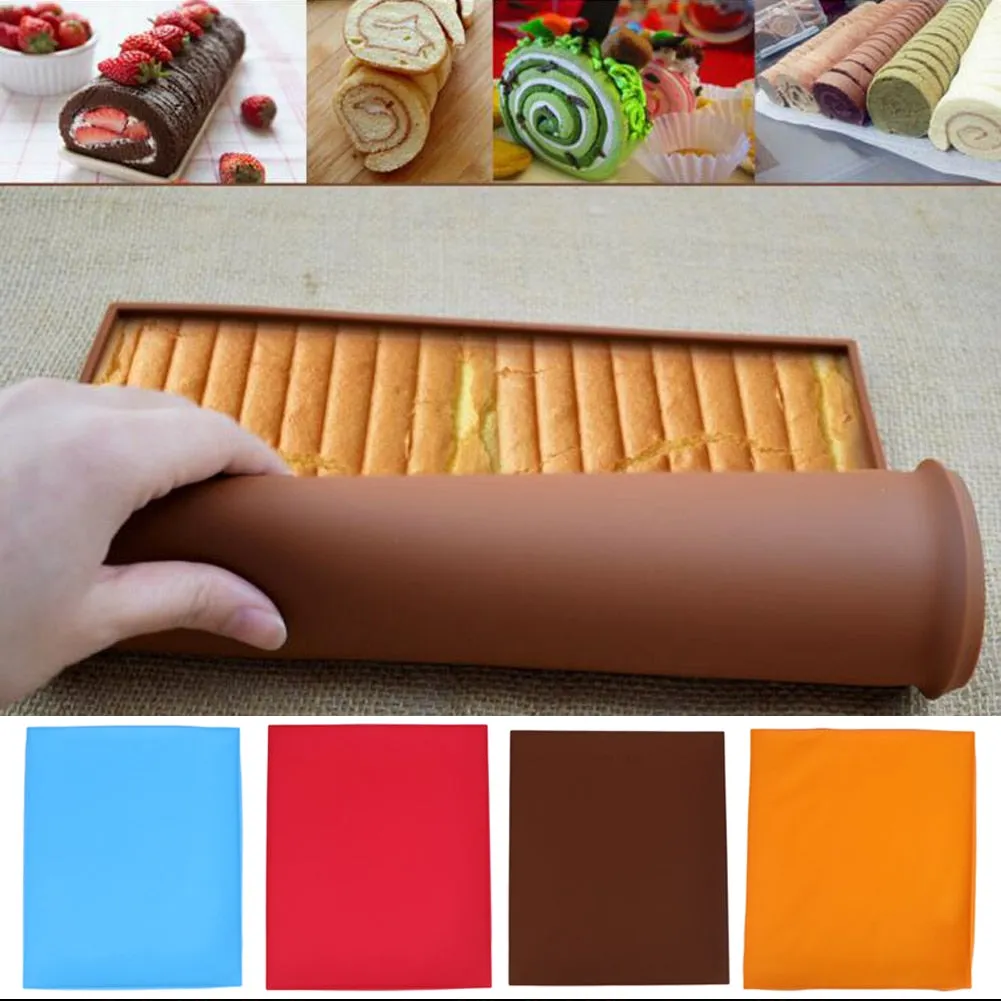 SIGMASLOT Non-Stick Silicone Rolling Mat warna biru untuk alas adonan kue