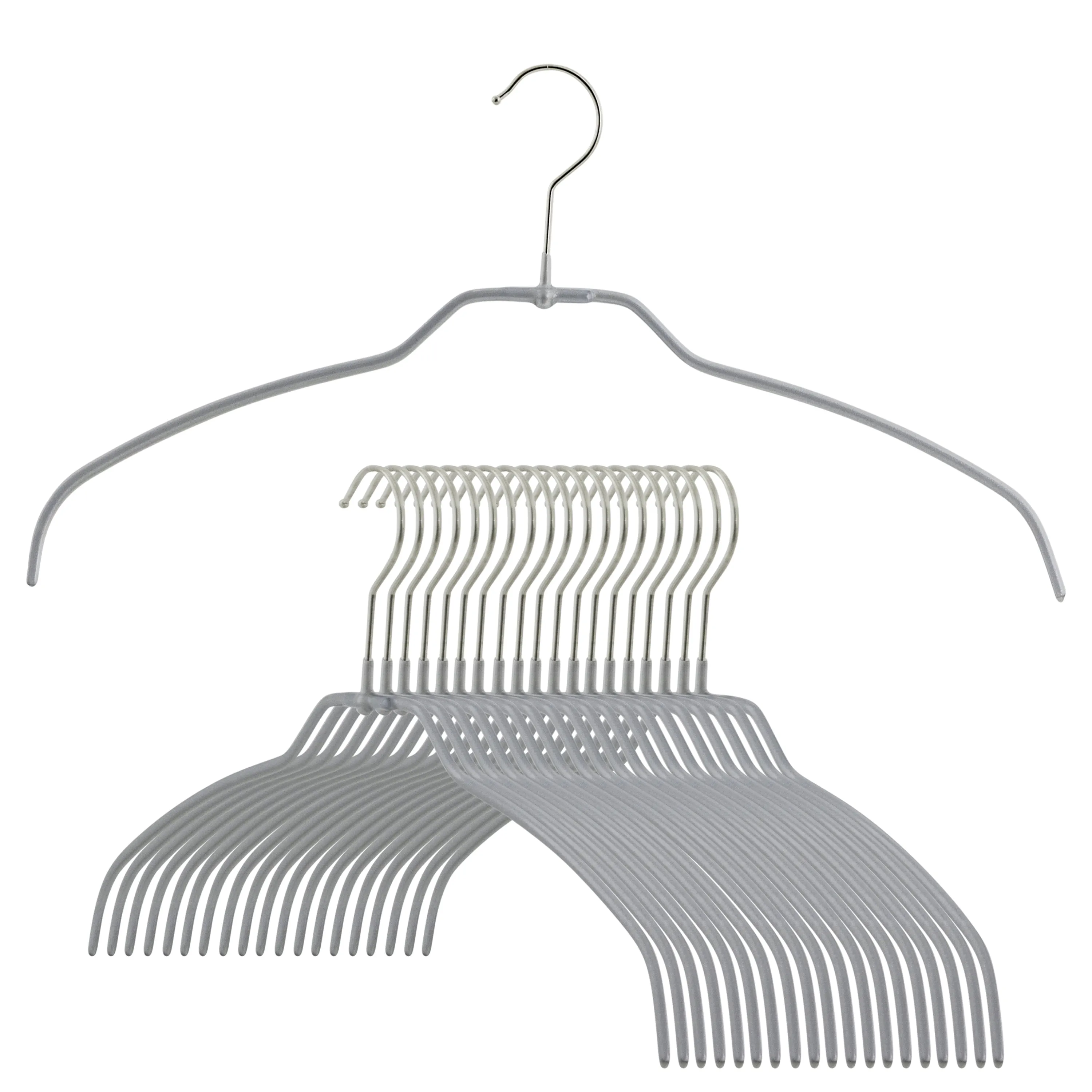 Gantungan baju silver tipis anti selip SBOKU99 untuk lemari