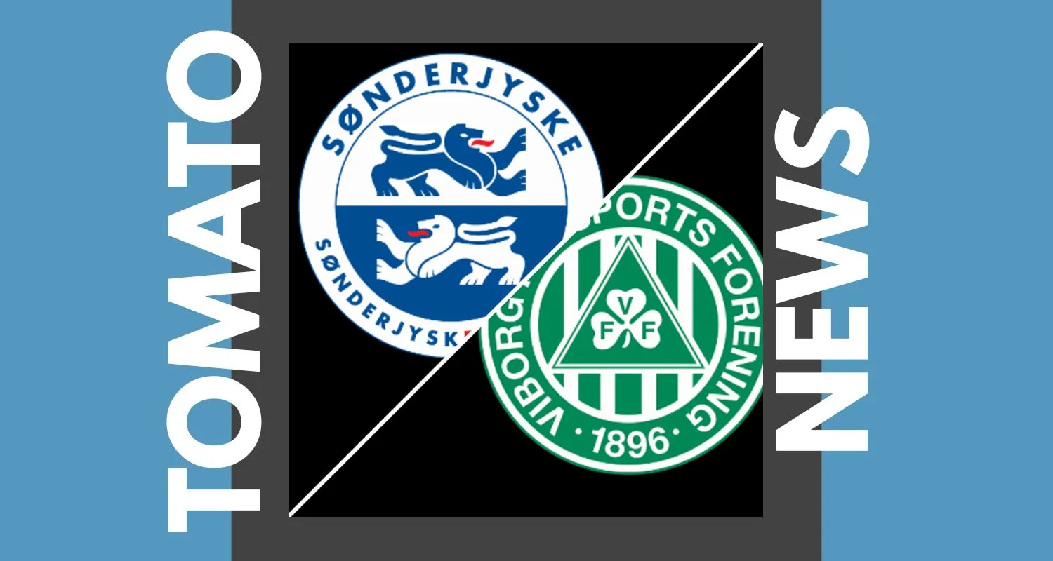 Aksi perebutan bola dalam pertandingan Sønderjyske melawan Viborg di Sydbank Park.