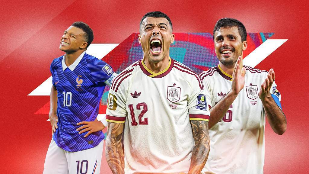 Para pemain Spanyol merayakan kemenangan atas Prancis di semifinal Piala Dunia 2026